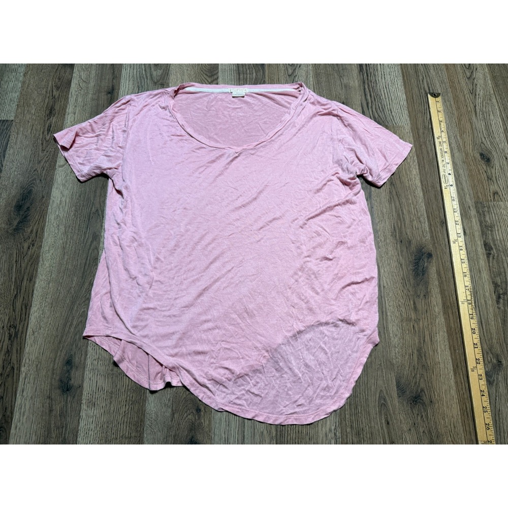 Marlow Shirts Womens Size Large Pink High-Low Hem V-Neck Top Casual